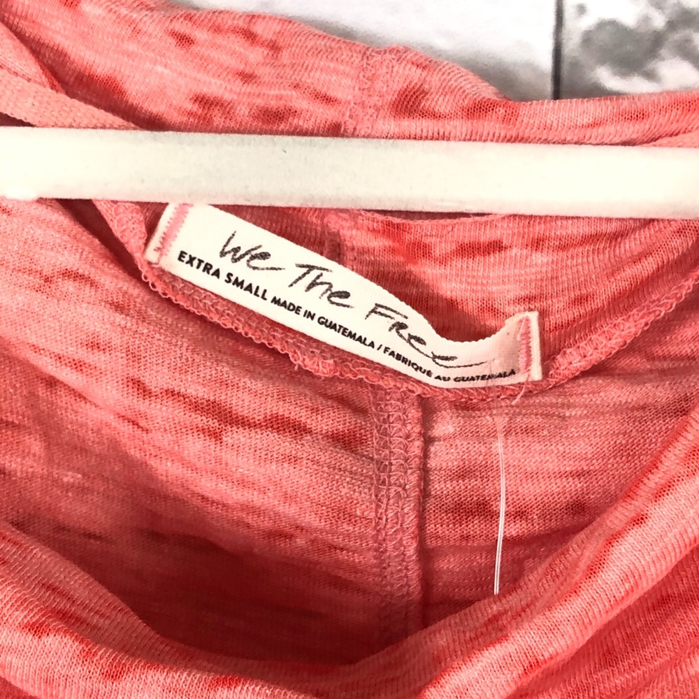 Free People Astrid Convertible Neck T-Shirt Red XS - Picture 5 of 7